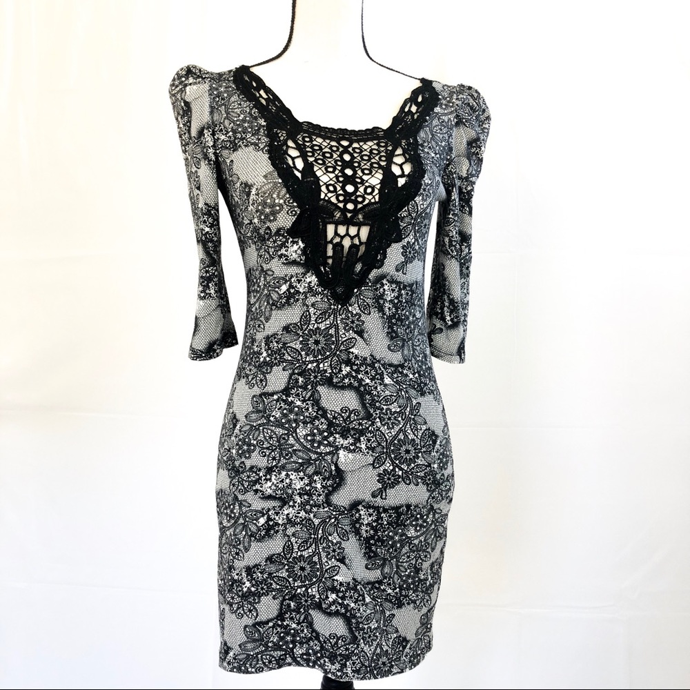 Nathalia Gaviria black & white dress